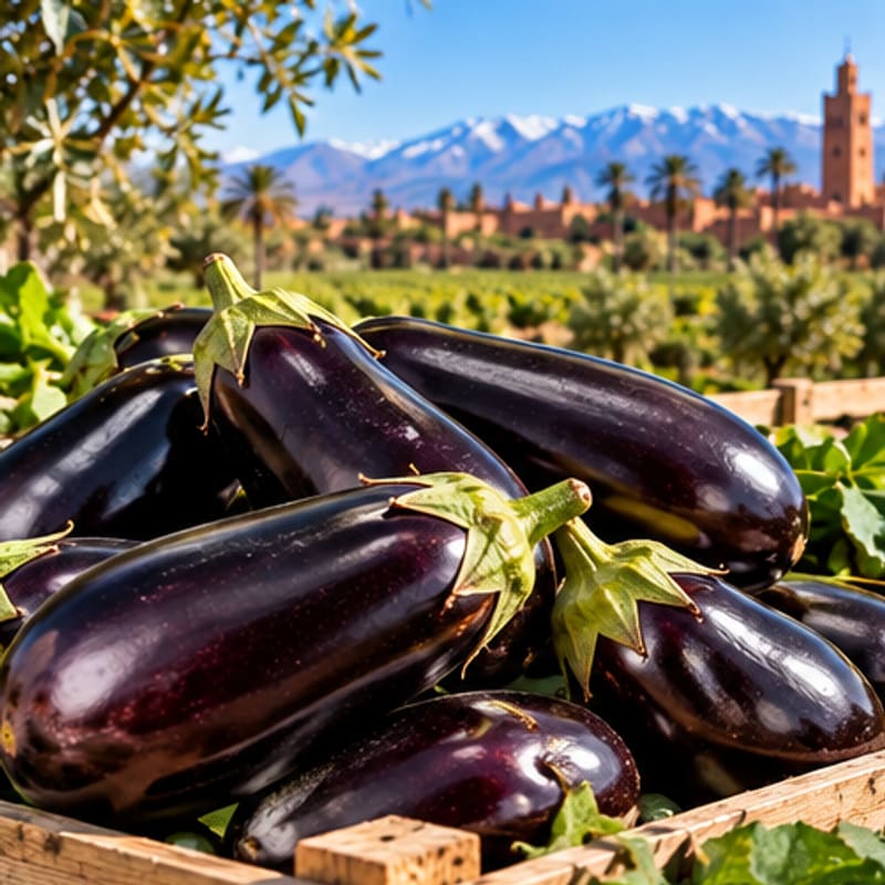 Aubergines en cagette
