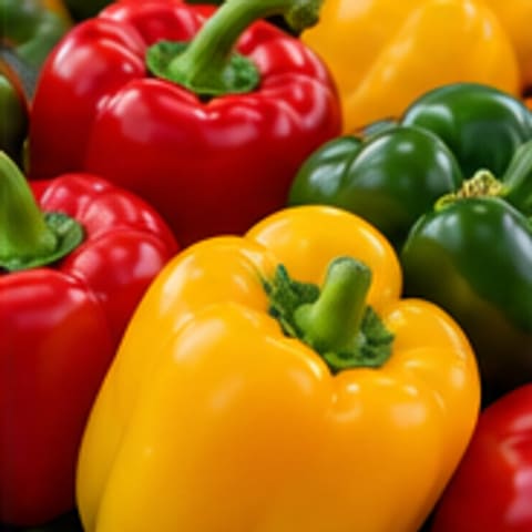 Poivrons rouges, jaunes et verts
